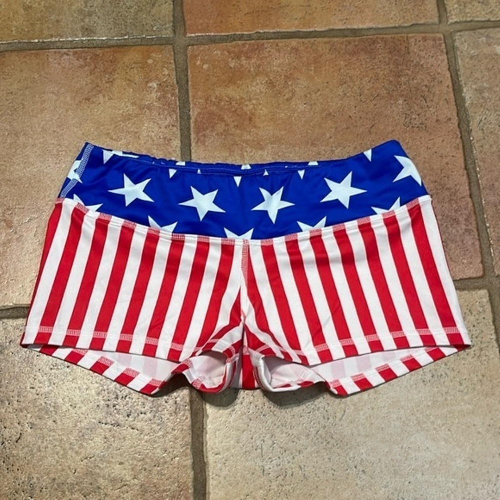 Fleo Red, White, and Blue Athletic Shorts
